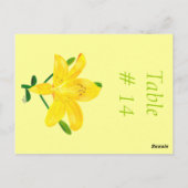 テーブル番号はがき、黄色の百合 ポストカード (裏面)