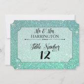 テーブル番号アクアグリッター氏ミセス・ファモダンブ 招待状 (裏面)