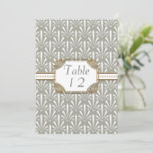 テーブル番号アールデコ新しいモダンシェルパターン 招待状 (スタンド正面)