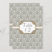 テーブル番号アールデコ新しいモダンシェルパターン 招待状 (正面/裏面)