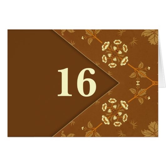 テーブル番号エレガント履歴スタイルメモカード (正面横)