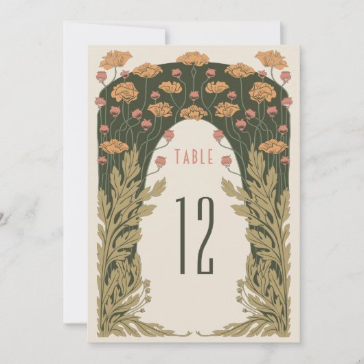 テーブル番号オリーブとオレン結婚ジ 招待状 (正面)