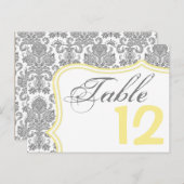 テーブル番号カードグレーイエローダマスクレースプリント ポストカード (正面/裏面)