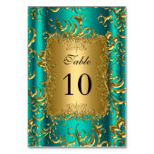 テーブル番号カードジェードグリーン金ゴールド テーブルナンバー (裏面)