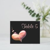 テーブル番号カードハート文字列 ポストカード (スタンド正面)