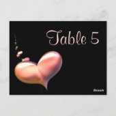 テーブル番号カードハート文字列 ポストカード (裏面)