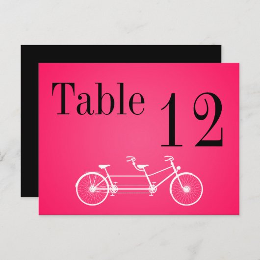 テーブル番号カードピンクお洒落秋ダブルバイク ポストカード (正面/裏面)