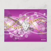 テーブル番号カードピンク金ゴールドダイヤモンドジュエル ポストカード (裏面)