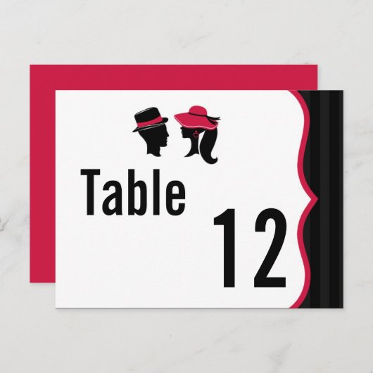テーブル番号カードフォーマル帽子エレガントレトロドレス ポストカード (正面/裏面)