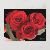テーブル番号カードレッドローズブラック ポストカード (裏面)
