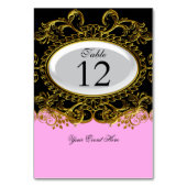 テーブル番号カード王室のピンク白金ゴールドブラック テーブルナンバー (裏面)