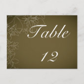 テーブル番号カード秋のフローラ秋茶色 ポストカード (正面)