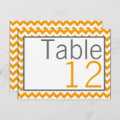テーブル番号カード黄色グレーシェブロン名 ポストカード (正面/裏面)