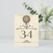 テーブル番号カード – 熱気球付きポストカード ポストカード (スタンド正面)