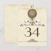 テーブル番号カード – 熱気球付きポストカード ポストカード (正面/裏面)