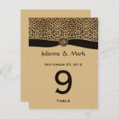 テーブル番号カードLeopard Print フェイク Ribbon Jewel ポストカード (正面/裏面)