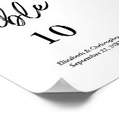 テーブル番号シンボルや象徴白黒ミニマル結婚リスト ポスター