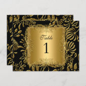 テーブル番号シーティング座席表ダマスク金ゴールド ポストカード (正面/裏面)