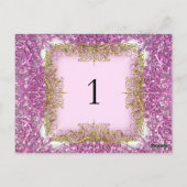 テーブル番号シーティング座席表ピンク金ゴールド ポストカード (裏面)