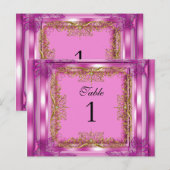 テーブル番号シーティング座席表金ゴールドピンク ポストカード (正面/裏面)