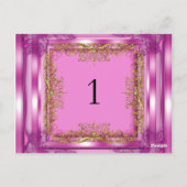 テーブル番号シーティング座席表金ゴールドピンク ポストカード (裏面)