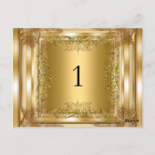 テーブル番号シーティング座席表金ゴールド ポストカード (裏面)