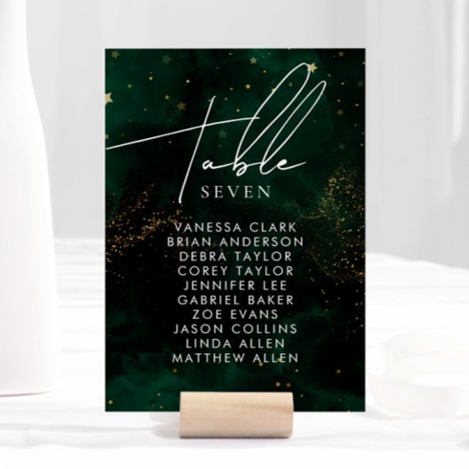 テーブル番号ダークウォーターカラーグリーンマジカルゴールデン テーブルナンバー