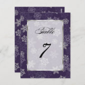 テーブル番号ナス白い雪片 ポストカード (正面/裏面)
