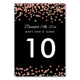 テーブル番号バラ金ゴールドフェイクグリッター紙吹雪黒 テーブルナンバー