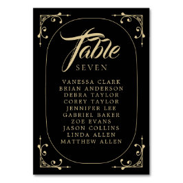 テーブル番号ブラックデエレガントコ金ゴールド結婚レトロ テーブルナンバー