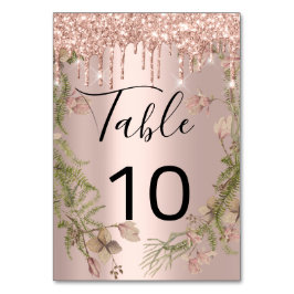 テーブル番号ブラックドリップスパークバラ花模様 テーブルナンバー