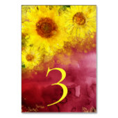 *~*テーブル番号ブルゴーニュひまわり結婚の花 テーブルナンバー (裏面)