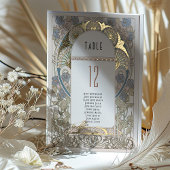 テーブル番号ブーゲンビリア結婚金ゴールド 箔招待状