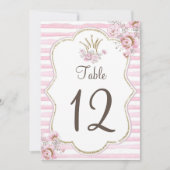 テーブル番号プリンセスフローラピンク金ゴールド 招待状 (正面)