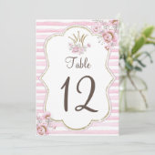 テーブル番号プリンセスフローラピンク金ゴールド 招待状 (スタンド正面)