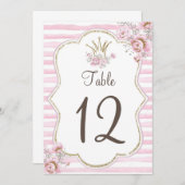 テーブル番号プリンセスフローラピンク金ゴールド 招待状 (正面/裏面)