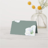 テーブル番号ホワイトアップル結婚ブロッサム プレイスカード (裏面)