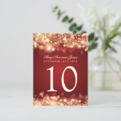 テーブル番号ラきらめくイト金ゴールド ポストカード (スタンド正面)