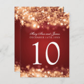 テーブル番号ラきらめくイト金ゴールド ポストカード (正面/裏面)