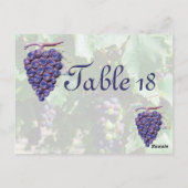 テーブル番号ワインカントリー結婚式 ポストカード (裏面)