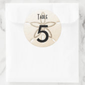 テーブル番号ワインボトルビーチ結婚式ラベル ラウンドシール (バッグ)