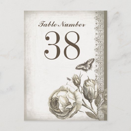 テーブル番号ヴィンテージカード ポストカード (正面)