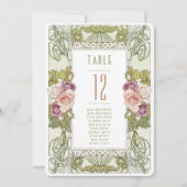 テーブル番号ヴィンテージ結婚アールヌーボー 招待状 (正面)