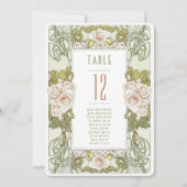 テーブル番号ヴィンテージ結婚アールヌーボー 招待状 (正面)