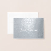 テーブル番号小ハート座席表銀 箔カード (封筒付き正面)