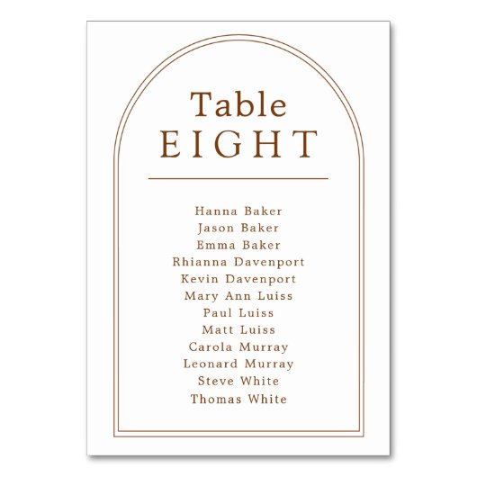 テーブル番号座ミニマル席表 テーブルナンバー (正面)