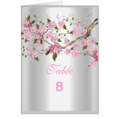 テーブル番号座席表アジアのピンク色のフローラノート (正面)