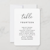 テーブル番号座席表エスコート座席表 招待状 (正面)