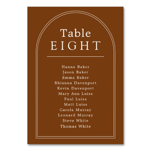 テーブル番号座席表テラコッタアーチ テーブルナンバー (正面)