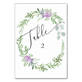 テーブル番号水の色の緑とラベンダー テーブルナンバー